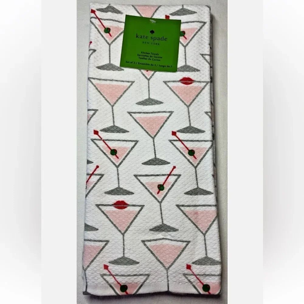 Kate Spade Dish Towels Set of Three in Martini Print!